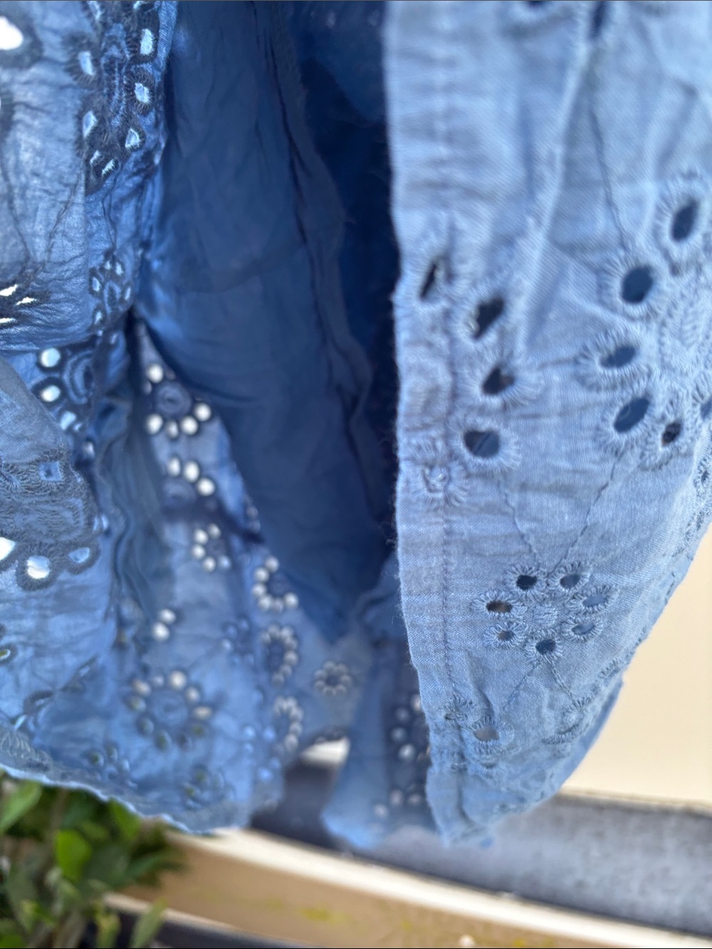 Elan Blue Eyelet Puff-Sleeve dress - Picture 7 of 7